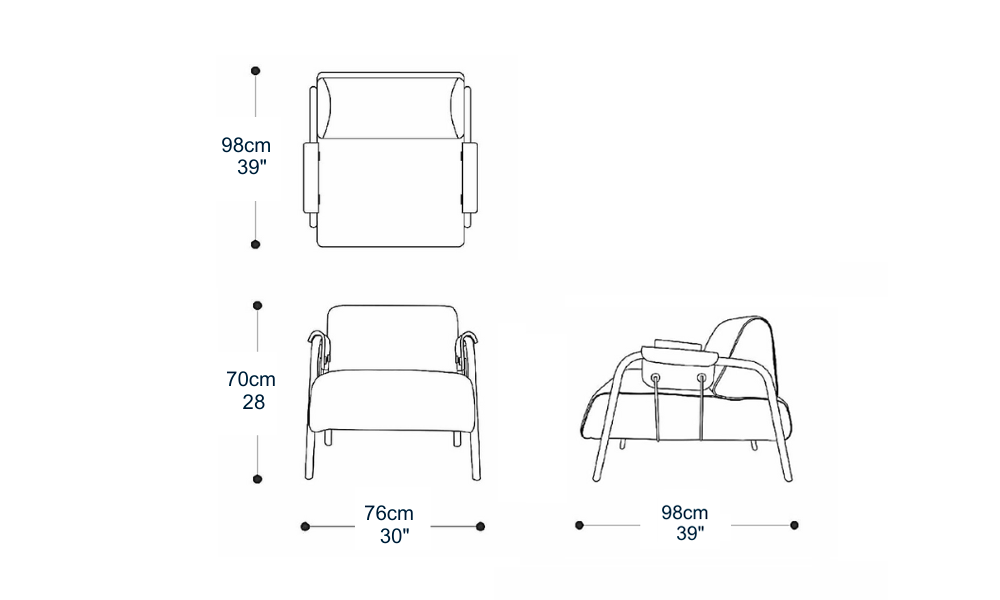 Image of the main dimensions of the product